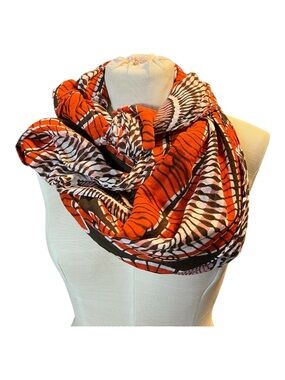 “Riu” Bold Orange Patterned Women's Scarf